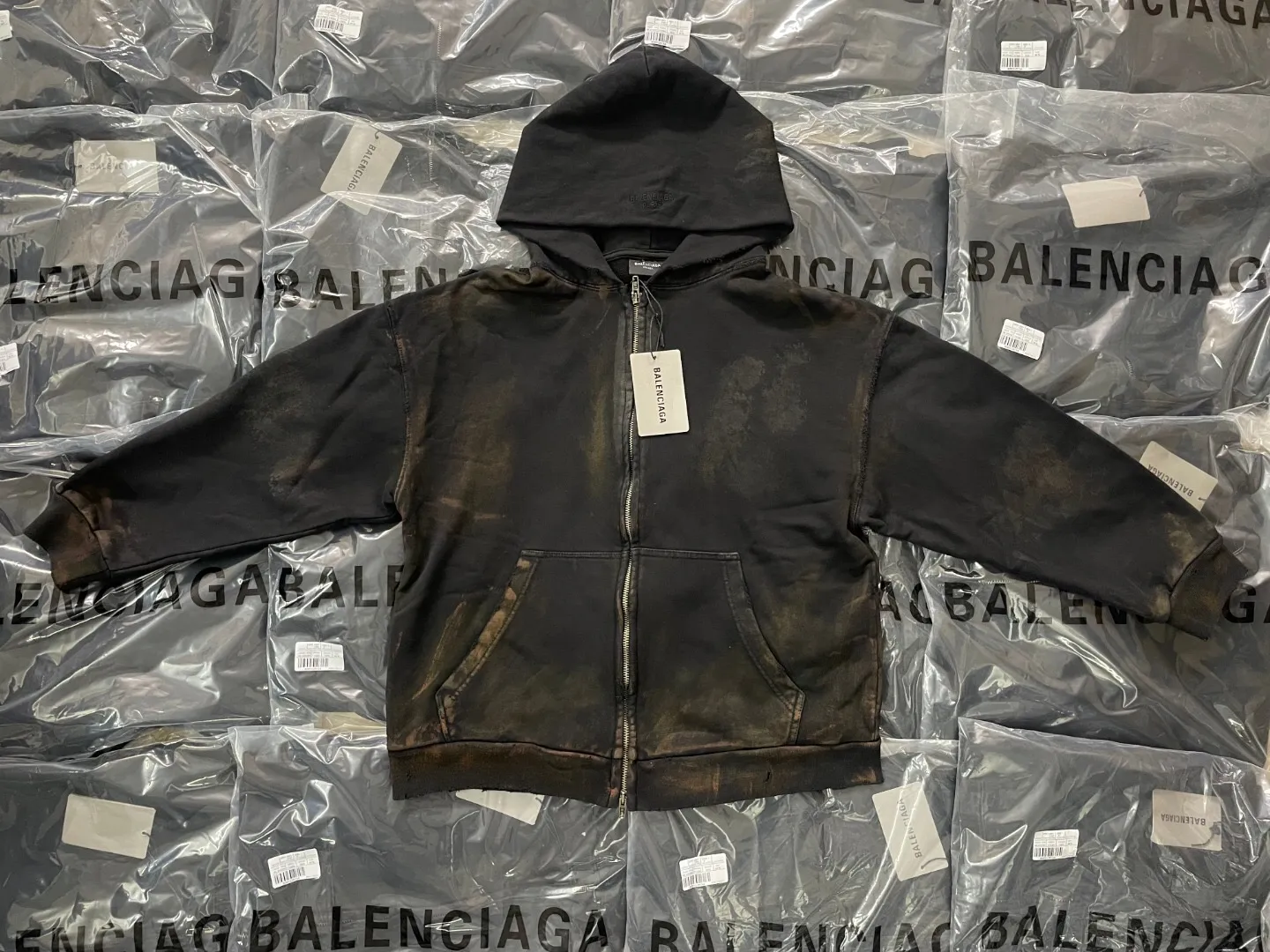 Balenciaga Mud Zip Up Hoodie