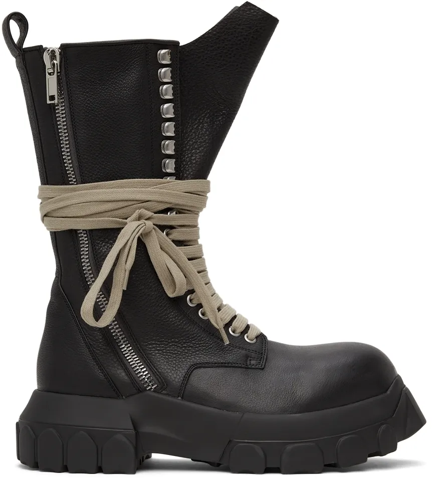 Rick Owens Lace Up Tractor Boot