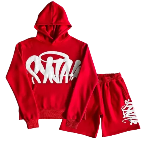 Syna World Red Hoodie And Shorts Set