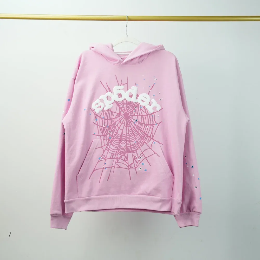 Sp5der OG Web Hoodie Pink